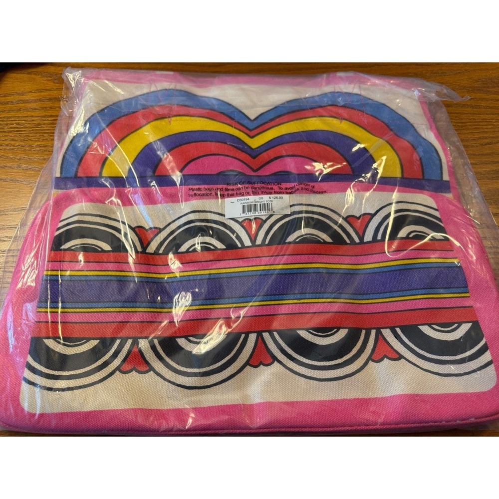 NWT Brighton Rainbow Bright Tote Love To Be Bold Canvas Shopper Bag Sealed Pkg - Picture 3 of 3